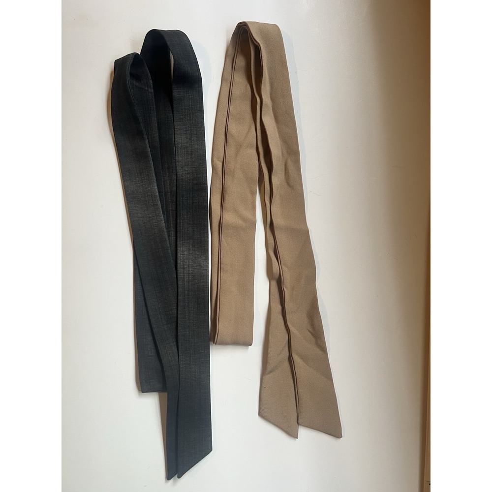 Tan &‎ Grey Gray Solid Tie Belt Lot Large XL
